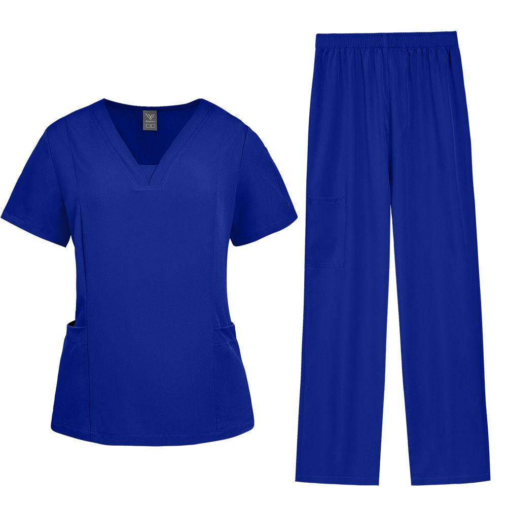 Dámské oblečení Meoexin Plus Size praní oblečení tenké rychleschnoucí V výstřih rovné kalhoty dámská zdravotní uniforma zdravotní uniforma_voghion.com