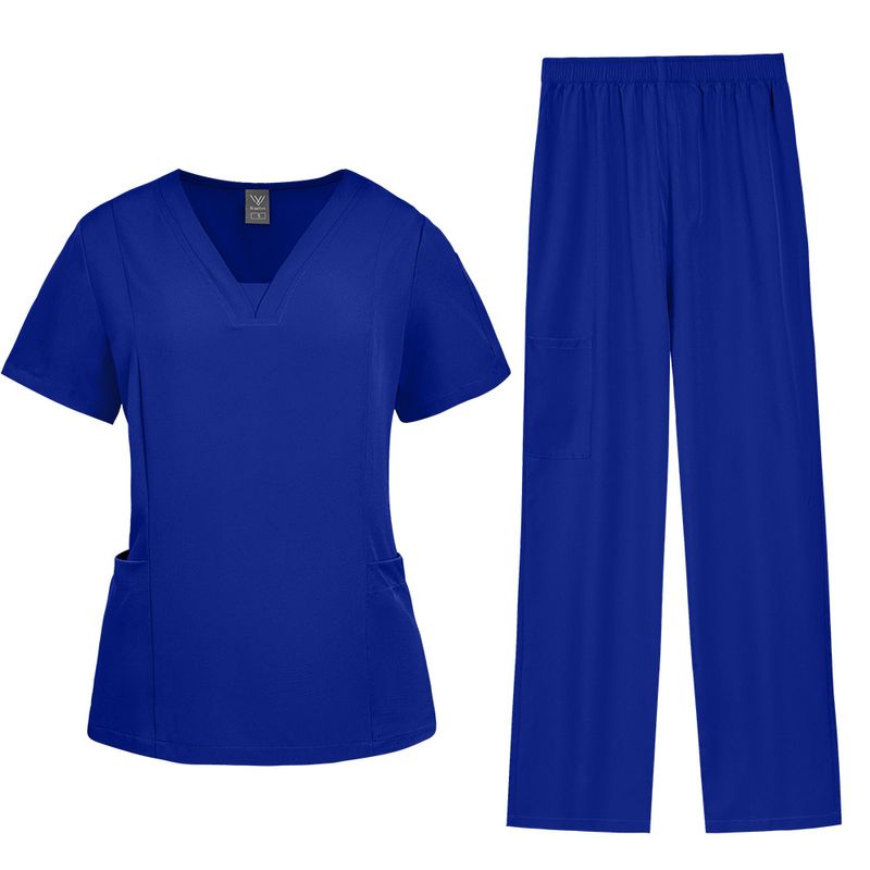 Vêtements pour femmes Meoexin grande taille, vêtements de lavage fins à séchage rapide, col en V, pantalon droit, uniforme d'infirmière féminine, uniforme d'infirmière_voghion.com