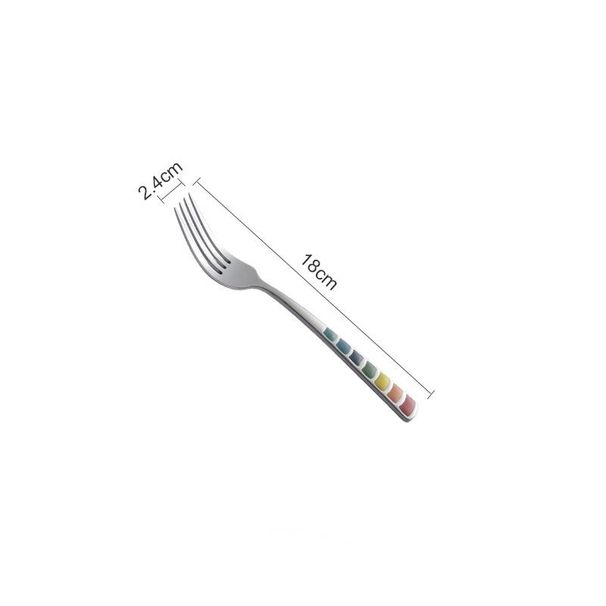 Colorful Enamel Style Western Cutlery Home Use, Stainless Steel Knife, Fork, Spoon Set For Adults And Children_voghion.com