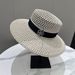 Hat Women's Spring And Summer Top Hat Seaside Sunscreen Beach Hat Vacation Leisure Hollow Flat Top Straw Hat_voghion.com