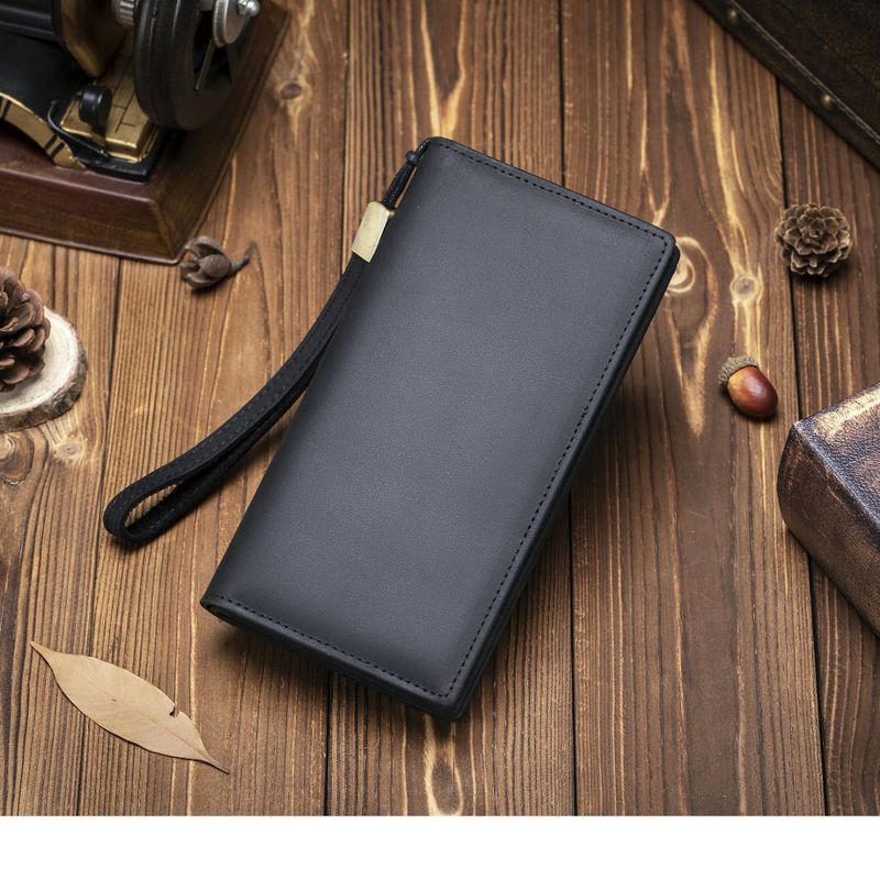 Men's ClutchBag Wrist Bag Crazy Horse Leather Long Wallet Zipper Business Clutch Bag Leather Clutch Bag For Men_voghion.com