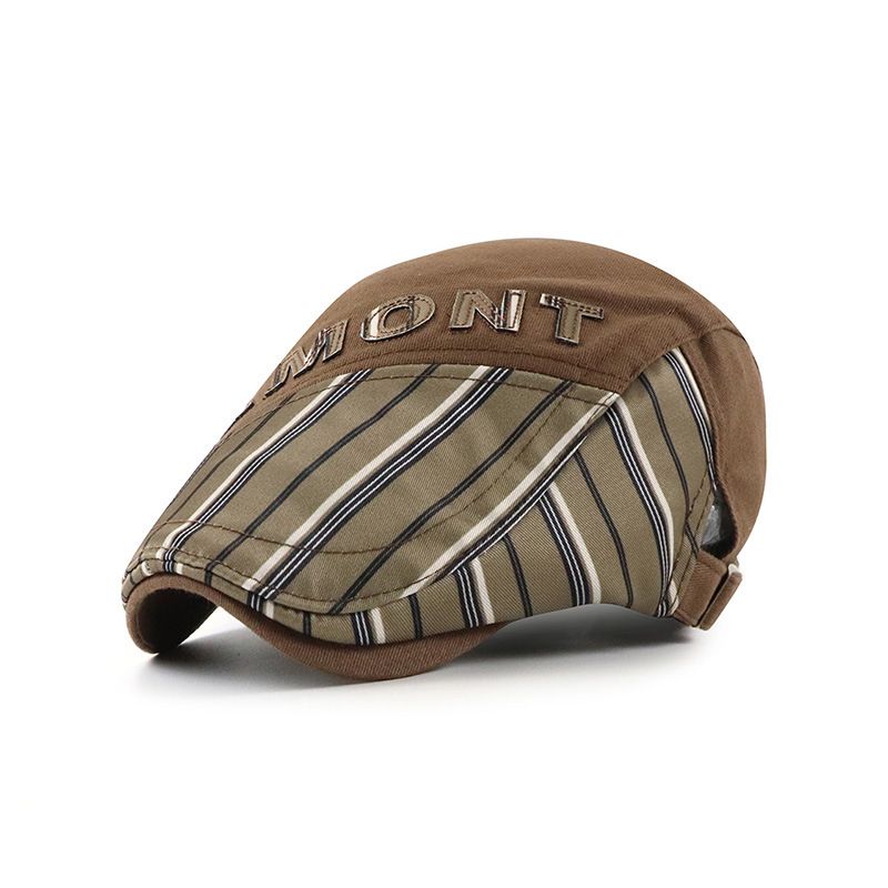 JAMONT New Women's Spliced Striped Duck Tongue Men's Casual Sunshade Forward Belle Hat_voghion.com