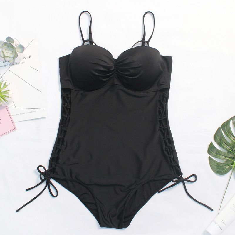 Women's Plus Size One-Piece Swimsuit With Cross-Back Ties - Sexy High Elasticity Swimwear For Beach & Pool_voghion.com