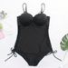 Women's Plus Size One-Piece Swimsuit With Cross-Back Ties - Sexy High Elasticity Swimwear For Beach & Pool_voghion.com