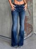 Vintage-Inspired Flare Jeans For Women – Stretchy Bootcut Denim Pants With Distressed Wash (XS-XL, Cotton-Polyester Blend, Y2K Retro Style)_voghion.com