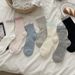 Boneless Socks Women's Korean Version Ins Color Matching Mid Tube Socks Spring And Summer Thin Hollow Tube Socks Pile Cotton Socks_voghion.com