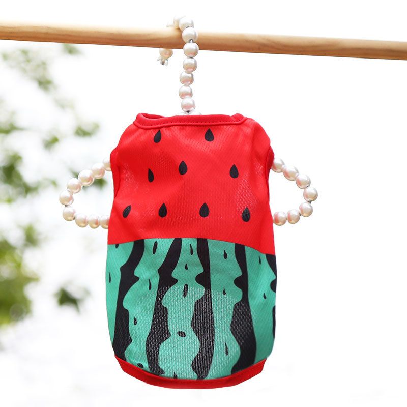 Watermelon crab spring summer mesh breathable dog clothes vest cat pet supplies Teddy comfortable_voghion.com