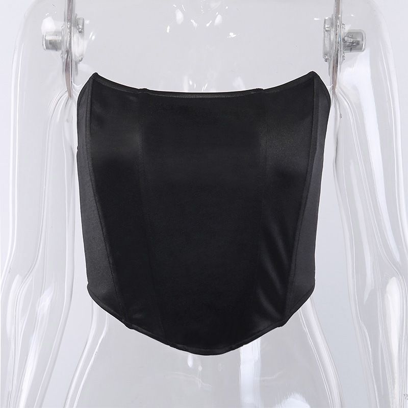 Top tubolare slim fit sexy con scollo singolo e schiena scoperta da donna_voghion.com