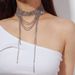Luxury women's shiny crystal exaggerated personality irregular necklace full of diamonds multi layer tassel clavicle chain rhinestone necklace_voghion.com