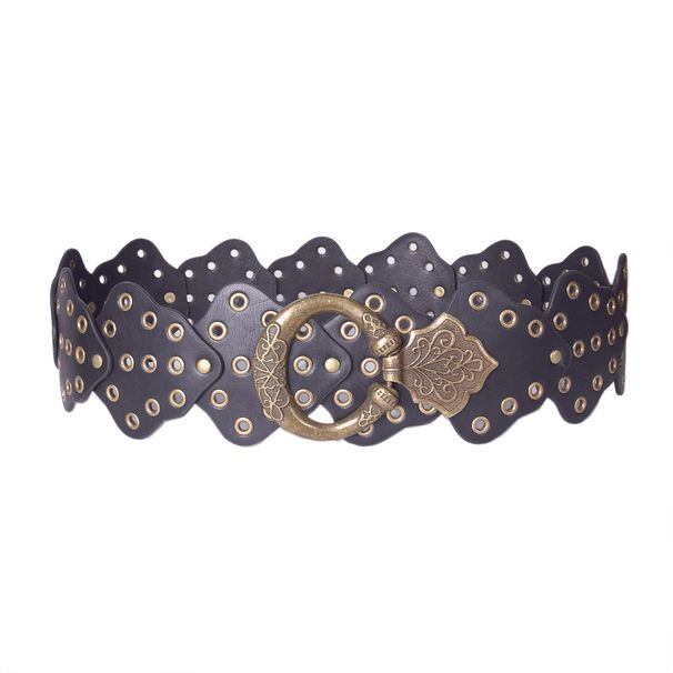 Neuer eleganter Punk-Kupferschnalle-dekorativer Mode-Niet-Ösengürtel für Damen_voghion.com