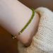 Natural Mini Green Chalcedony Beads 14K Gold Wrap Fine Style Light Luxury Best Friend High end Bracelet_voghion.com