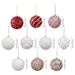 Pearl & Glitter Christmas Ball Ornaments – 8CM Foam Hanging Decor For Tree, Home & Party (Red/Gold/White, 6-Pack)_voghion.com