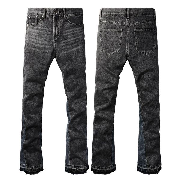 Herenkleding contrasterende kleurcombinaties, witmaken, uitlopende gewassen jeans, uitlopende jeans_voghion.com
