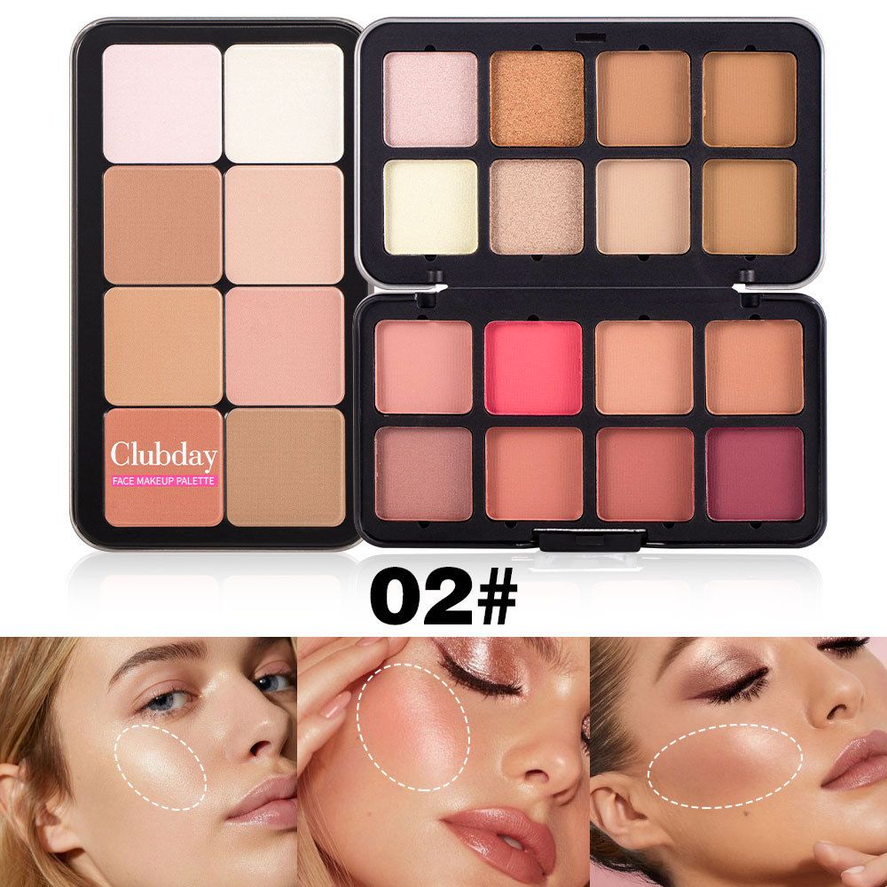 Blush rouge mat surligneur contouring tridimensionnel palette intégrée modification du contour maquillage du visage_voghion.com