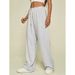 Women's Casual Jogger Pants - High Waist Elastic Drawstring, Flowy Wide-Leg Trousers With Dropped Crotch (Light Grey/Black/Dark Grey, S-XXL)_voghion.com