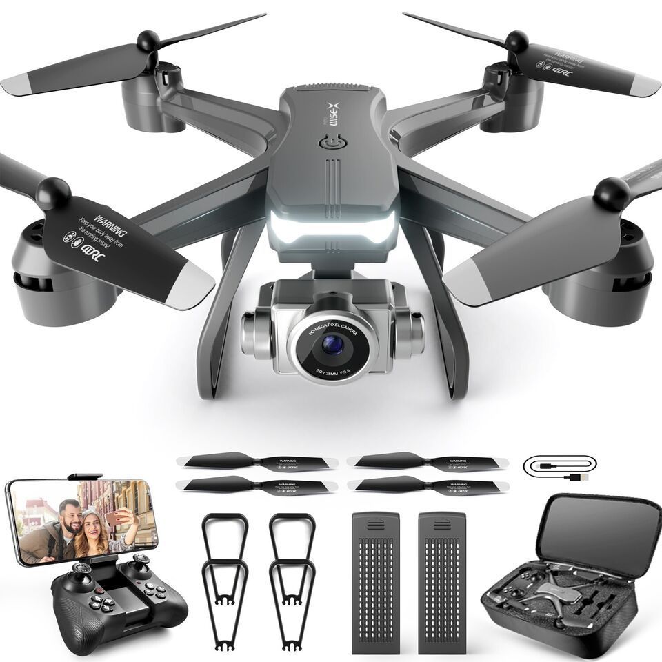 4DRC V14 RC Drone WIFI FPV 4K HD Wide Angle Dual Camera Quadcopter Portable With Bag ,2 Batteries Drone For Beginner,Headless Mode,Gesture Photo_voghion.com