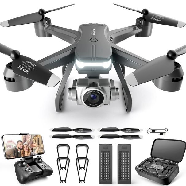 4DRC V14 RC Drone WIFI FPV 4K HD Wide Angle Dual Camera Quadcopter Portable With Bag ,2 Batteries Drone For Beginner,Headless Mode,Gesture Photo_voghion.com