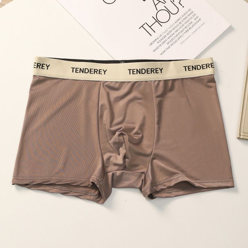 Men's Underwear Men Seamless Breathable Ice Silk Four Corner Boxer Loose Seamless Shorts Boys Summer Thin_voghion.com