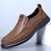 Geeignet für alle Jahreszeiten Herren 2025 Sommer Neue Rindsleder Weiche Sohle Atmungsaktiv Business Casual Leder Dünne Slip-On Dad Schuhe Männer_voghion.com
