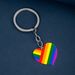 Wartungsfreier Schlüsselanhänger mit 6 Regenbogenflaggen, herzförmiger, farbig bedruckter Rucksackanhänger aus Titanstahl_voghion.com