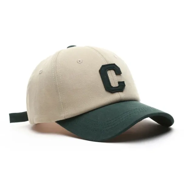 Modische Unisex-Baseballkappe aus Baumwolle für Herren, lässige Snapback-Mütze für Damen, Buchstabe C, Patchwork, Sommer-Sonnenblenden_voghion.com