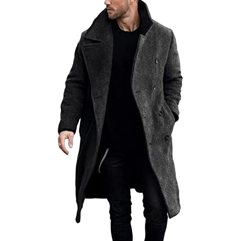 New 2024 Woolen Men's Thickened Coat Five Color Multi Size Fabric_voghion.com