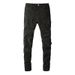 High Street Trendy Black Jeans For Men, Ripped And Patched, Stretch Slim Fit Skinny Pants_voghion.com