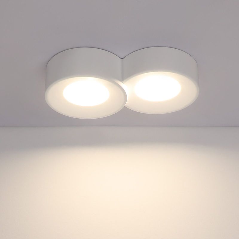 Deckenleuchte 2 Flammig Aufputz Aufbauspot Weiß - Aufbaustrahler Rund Modern Deckenstrahler GX53 Max.10W Aufbauleuchte Für Küche Esszimmer Flur_voghion.com