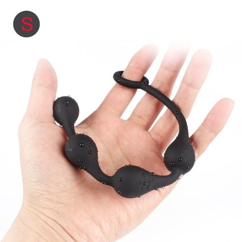Juguetes anales de silicona con cuentas grandes, tapón sexual largo, anales, bolas, dilatador de ano, extensor, masajeador de próstata para Gay M_voghion.com