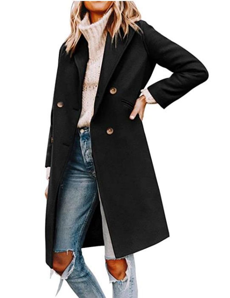 ​​Langer Damenmantel aus Wollmischung – Klassischer Wintermantel in Grau/Khaki/Grün/Schwarz (S-3XL)​​_voghion.com