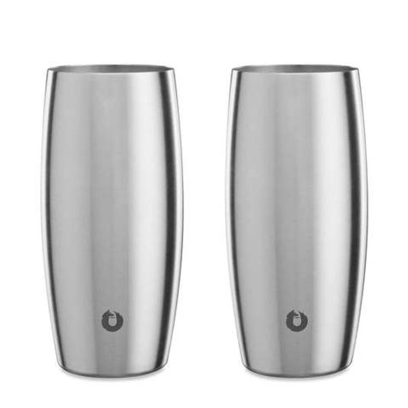 Stainless Steel Beer Glass Set, Set Of 2 - Steel_voghion.com
