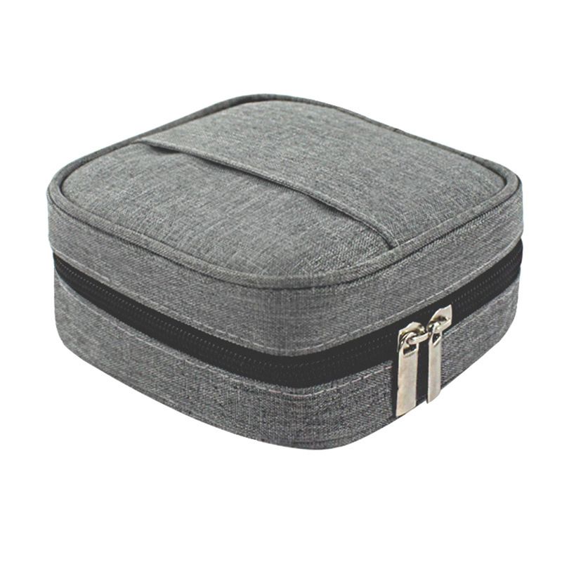 Custodia per cuffie Grande capacità Chiusura con cerniera Panno Oxford Quadrato Borsa per archiviazione digitale Adattatore Cavo dati Contenitore Forniture per ufficio_voghion.com