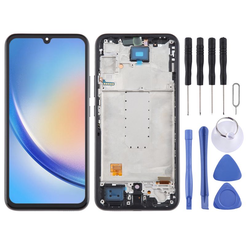 Pantalla LCD OLED de 6,43 pulgadas para Samsung Galaxy A34 SM-A346B, ensamblaje completo con marco para digitalizador_voghion.com
