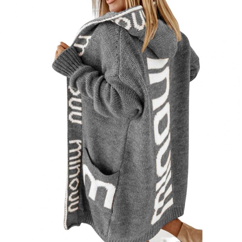 Genserjakke Chic Cold Resistant Loose Fit Streetwear Genser Cardigan Genser Coat_voghion.com