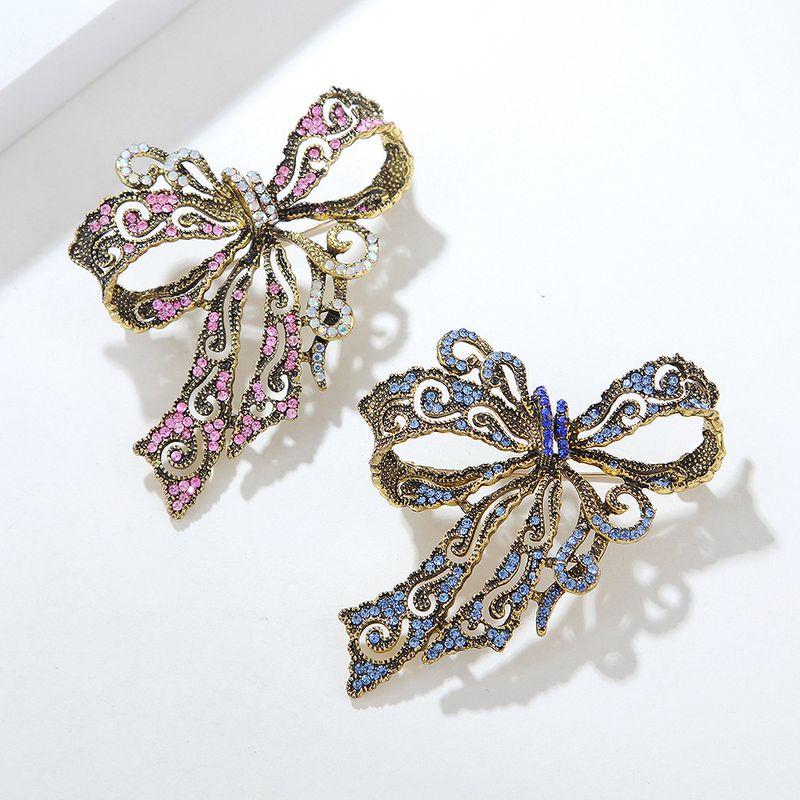New fashion retro bow brooch elegant luxury women's clothing pin jewelry corsage gift_voghion.com