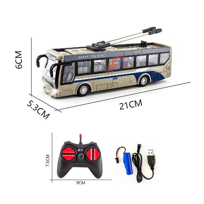 Aufladen des ferngesteuerten Autos, Ferngesteuerter Bus, Schulbus, Bus, Tourbus, Kinderspielzeugauto_voghion.com