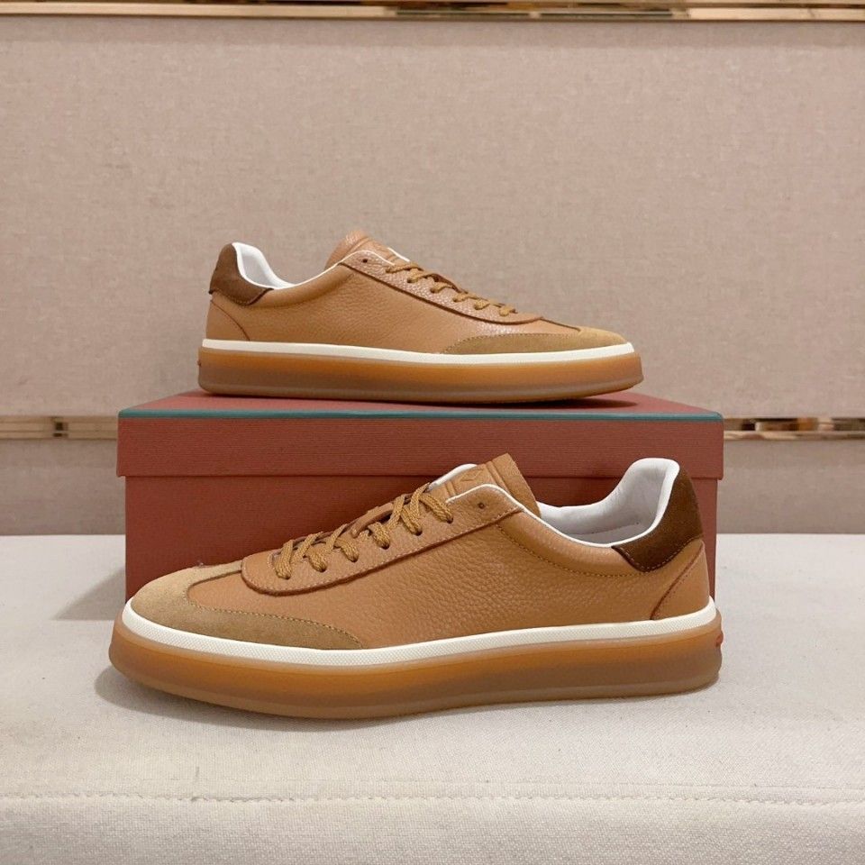 Hakiki Deri Yüksek Topuklu Alçak Topuklu Spor Ayakkabılar Yuvarlak Burunlu Düz Bağcıklı Çok Yönlü Rahat Nefes Alabilen Günlük Ayakkabılar_voghion.com