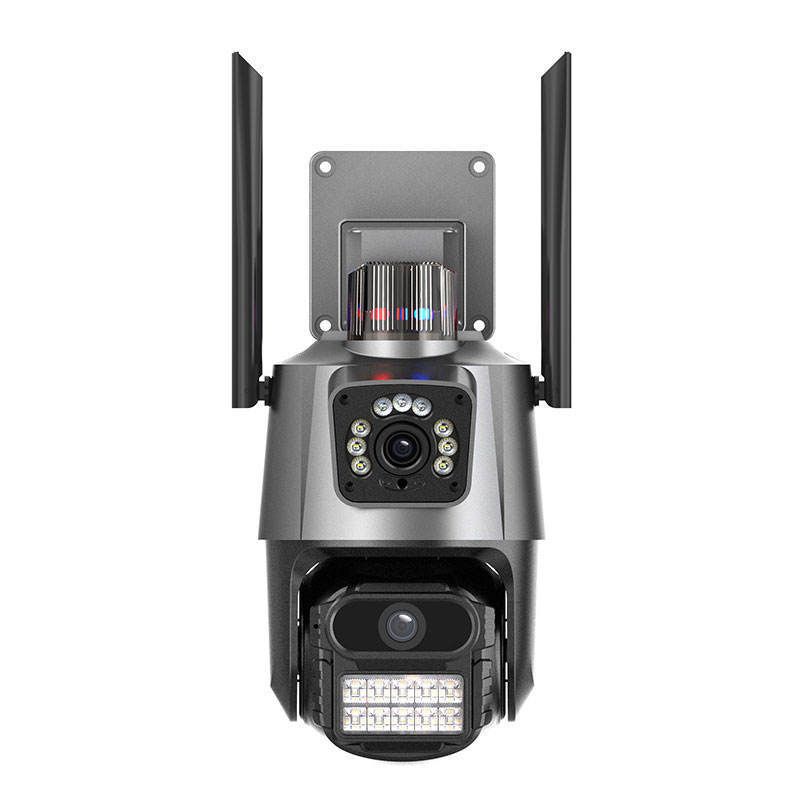 Dual-Lens PTZ Security Camera System - Bullet & Dome Camera Combo 360° Coverage IP66 Waterproof WiFi Connectivity Motion Tracking Night Vision​_voghion.com