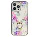 Suitable for iphone15promax mobile phone case small fresh butterfly flower apple 14 electroplated ring holder shell 13_voghion.com