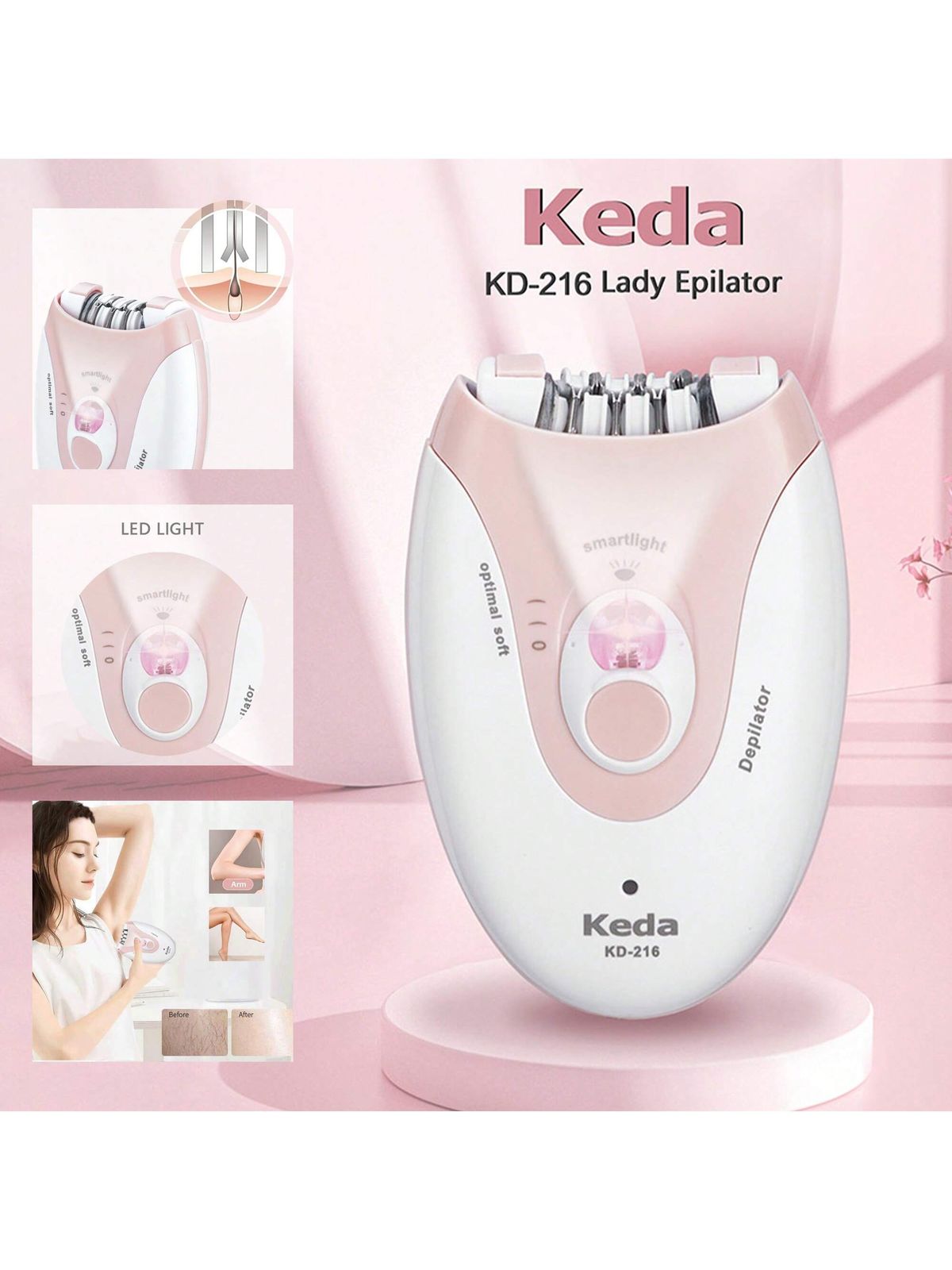 1tk naiste kaenlaaluste karvaeemaldusseade, epilaator naistele, naiste pardel ja trimmer, juhtmeta, laetav_voghion.com