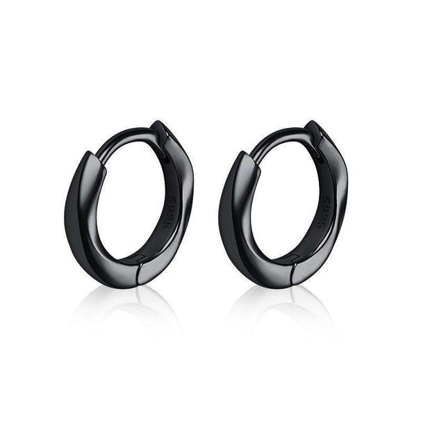 Brincos geométricos minimalistas masculinos - um ou dois, estilo hipster, preto/branco/prateado, 8 mm-12 mm, modernos e versáteis para uso diário_voghion.com