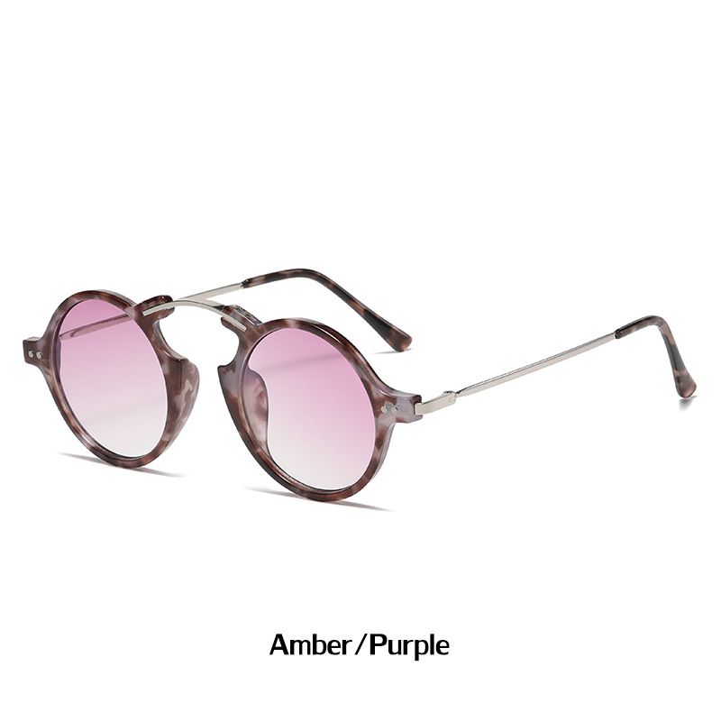 2024 New Steam Punk Small Frame Sunglasses for Men European and American Round Frame Sunglasses for Women Trendy and Versatile_voghion.com