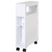 HOMCOM Slim Bathroom Storage Cabinet Narrow With Shelf 2 Drawers 4 Casters Floor Organizer White_voghion.com