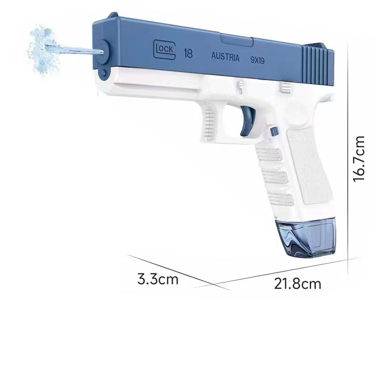 Kinder-Wasserpistole, elektrische Wasserpistole – M416/Glock-Stil, automatische Feuer-Wasserpistole mit LED-Licht (7 Farben)​_voghion.com