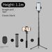 1.7m Aluminum Alloy Selfie Stick Tripod With Bluetooth Remote & LED Light – Detachable Phone Stand For Live Streaming, Travel & Group Photos_voghion.com