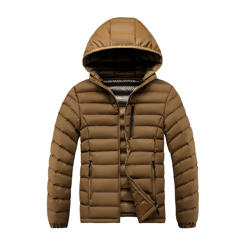 ​​Leichte Pufferjacke für Herren mit abnehmbarer Kapuze und Graphen-Futter – Wintermantel mit Colorblock-Reißverschluss für urbane Sportler_voghion.com