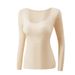 Maglia termica in pile caldo con petto imbottito, scollo a V, vestibilità attillata, manica lunga, strato di base per donna, autunno inverno_voghion.com