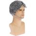 Perruque synthétique pour homme - Cheveux courts gris naturels avec raie sur le côté (postiche volumineuse tendance pour personnes âgées, bonnet respirant et léger)_voghion.com