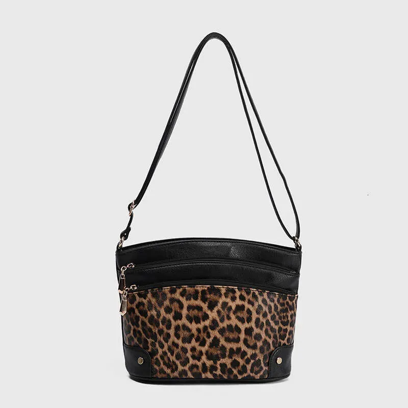 Borsa a secchiello multistrato con tracolla singola, alla moda, con stampa leopardata marrone, da donna_voghion.com