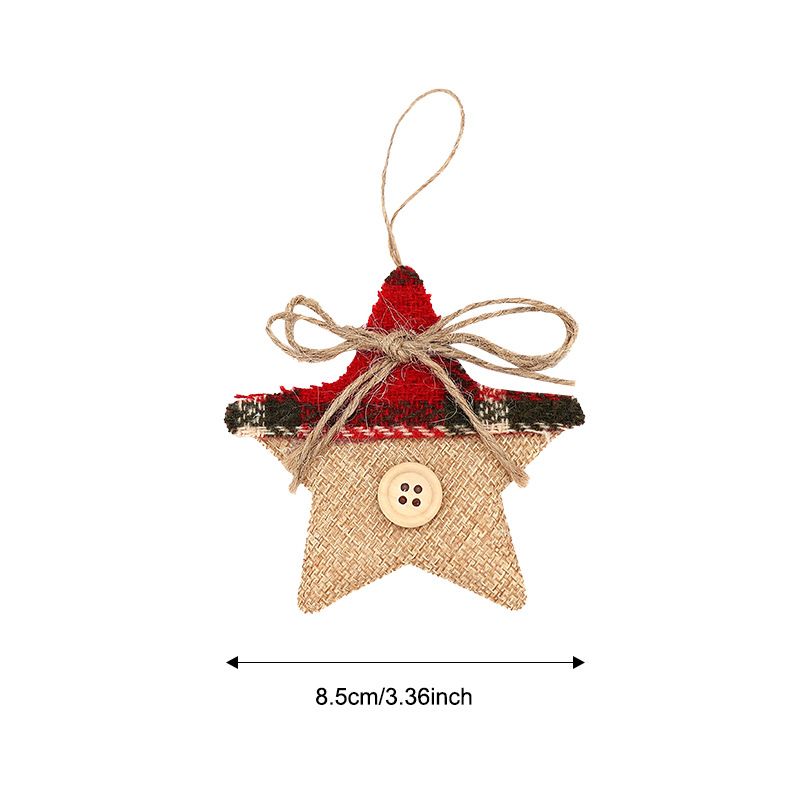 Handgefertigtes Jute-Weihnachtsornament-Set – Festlicher Stern, Handschuh, Baum- und Strumpfschmuck für Weihnachtsbaum und Heimdekoration_voghion.com